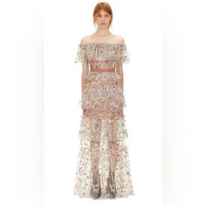 Self Portrait Star Embellished Maxi Dress